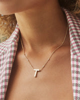 Letter T Gold Pendant Necklace