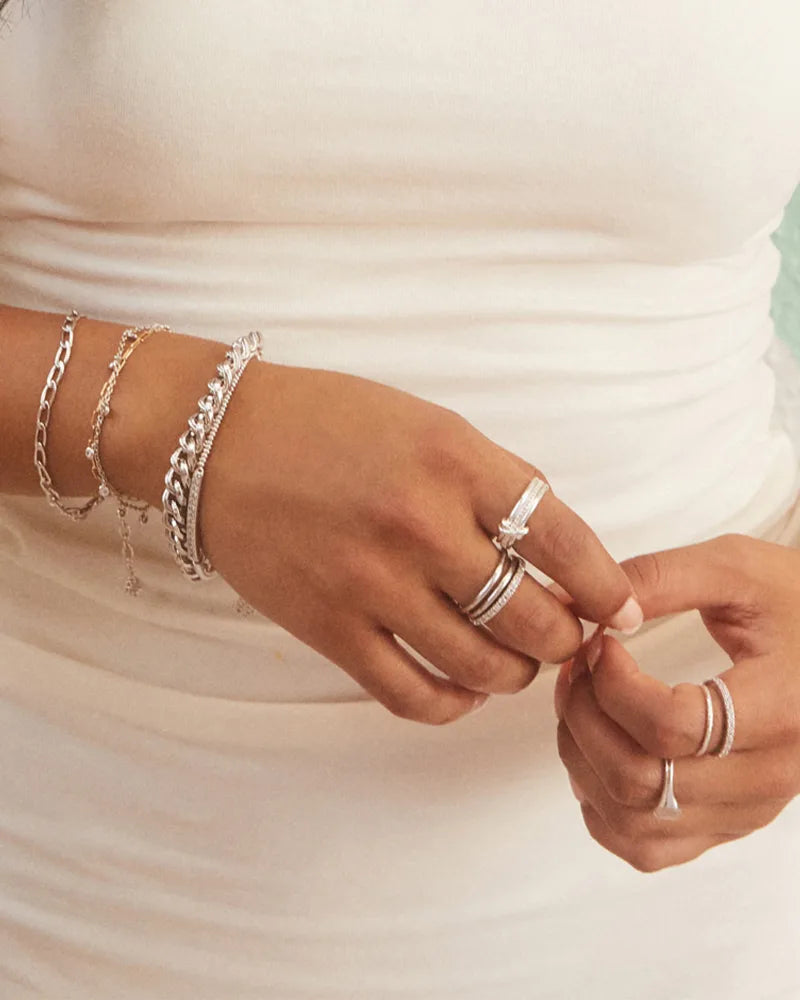 Vincent Rhodium Chain Bracelet