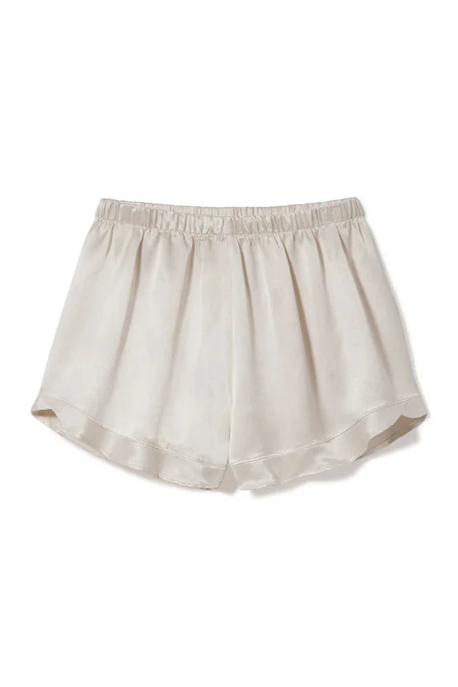 Spencer Satin Boxers with Ruffles-Eggnog