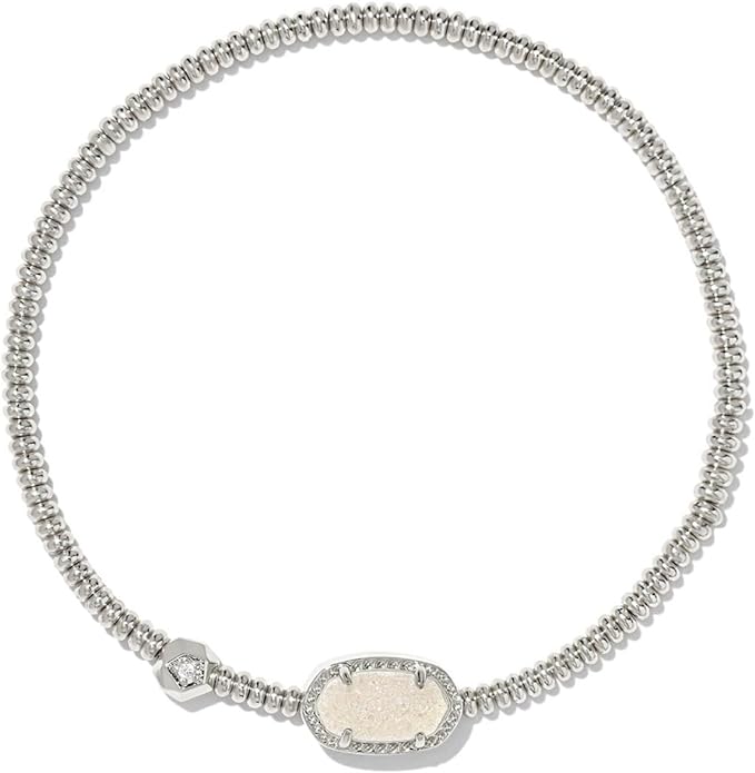 Grayson Rhodium Stretch Bracelet-Iridescent Drusy