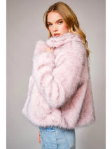 Faux Two-Tone Fur Coat