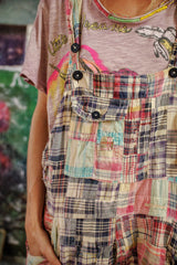 Magnolia Pearl Yarn-Dyed Patchwork Love Overalls 073