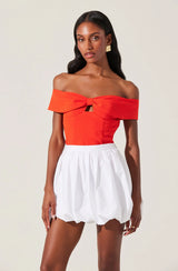 Telayna Top-Orange Red