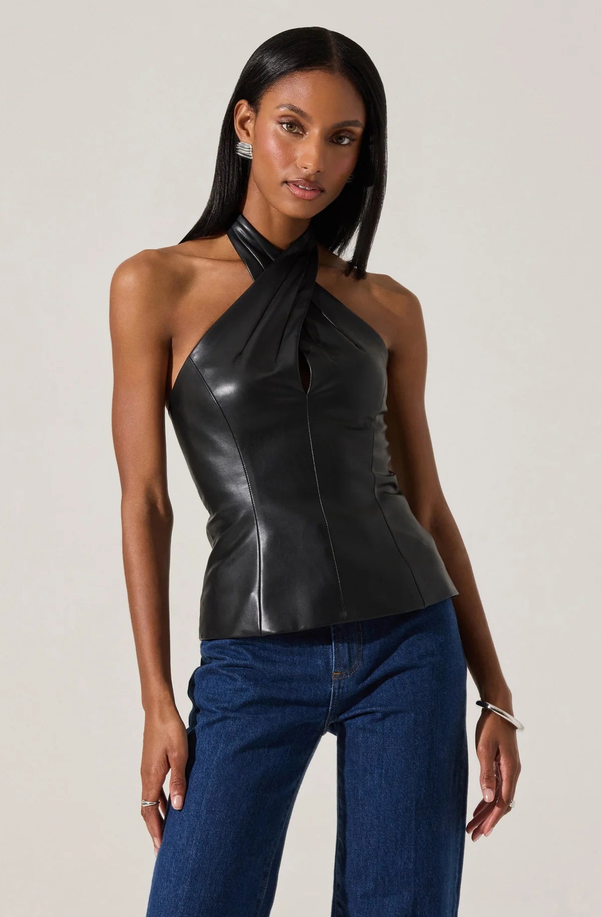 Yaritza Faux Leather Top