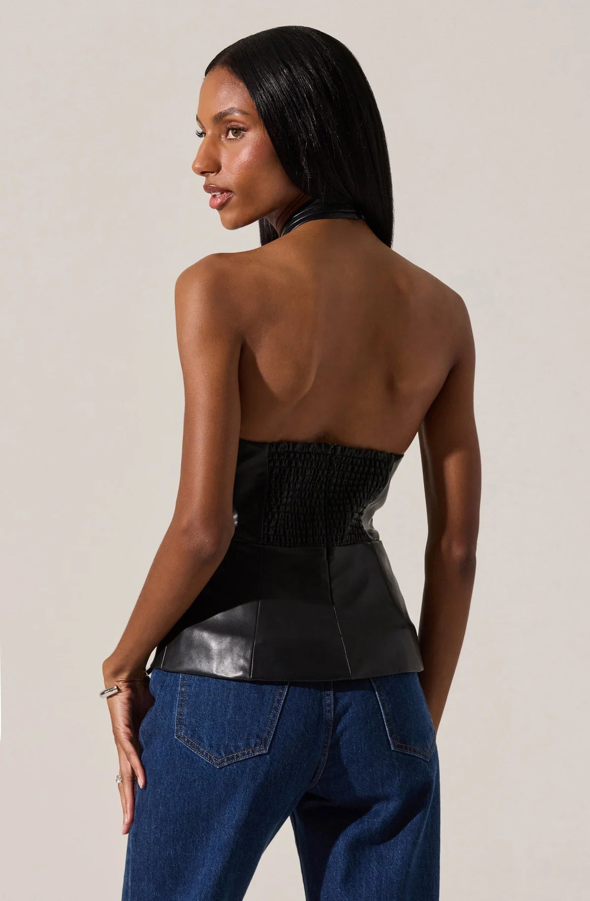 Yaritza Faux Leather Top