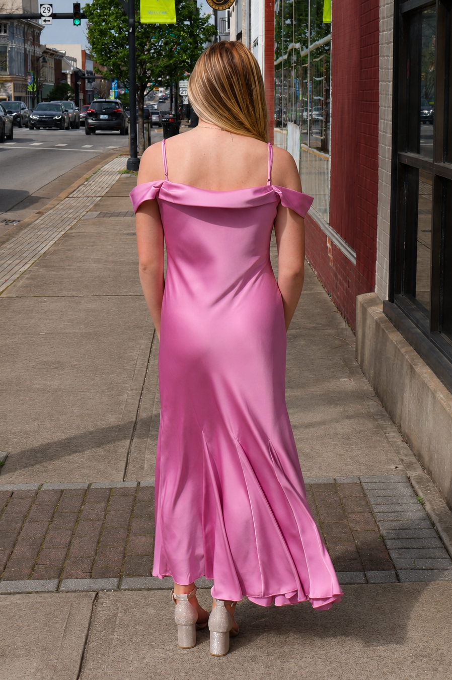 ASTR Araxie Satin Midi Dress