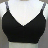 Black Bra Crystals On Black Strap Plunge Style