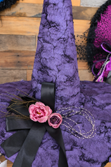 Featherette Rose Witch Hat