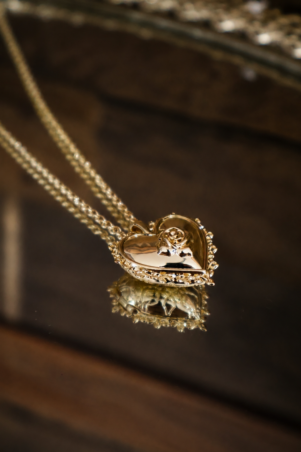 Mallory Rose Gold Locket Short Pendant Necklace