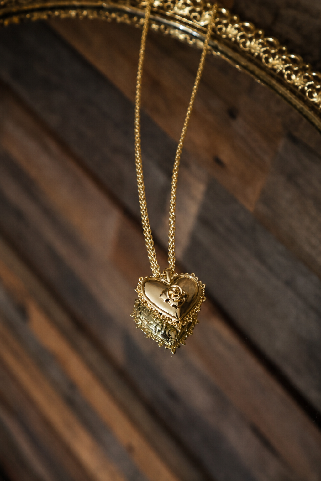 Mallory Rose Gold Locket Short Pendant Necklace