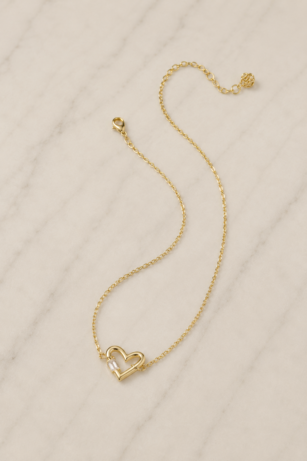 Emery Heart Gold Short Pendant Necklace