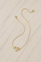 Emery Heart Gold Short Pendant Necklace