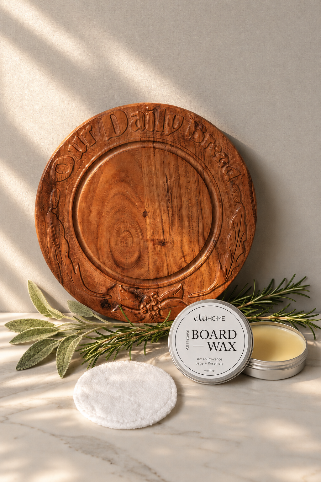 Vintage English Bread Board - Natural Wood