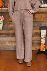 Striped Soft Brushed Hacci Wide Leg Pants