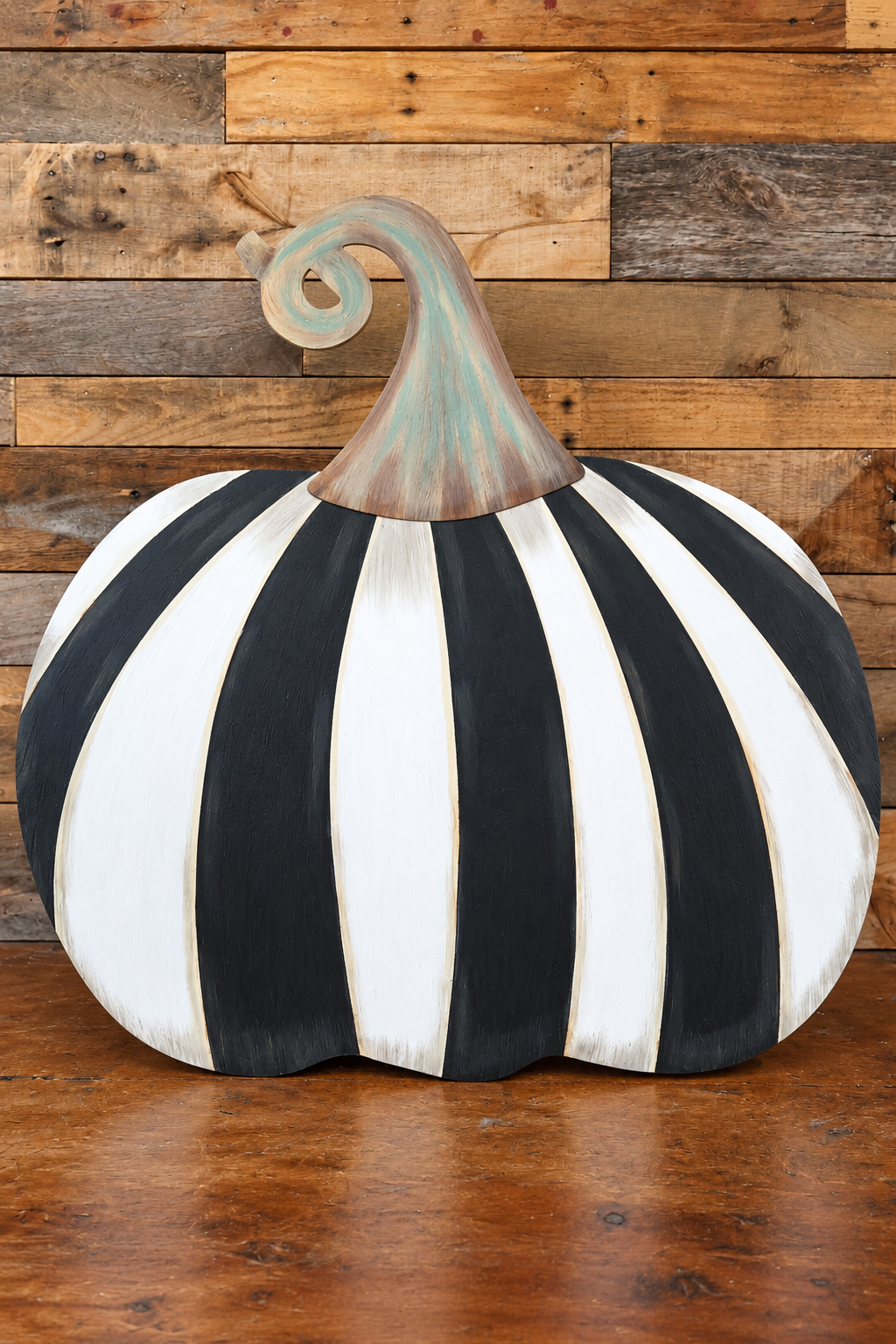 Striped Pumpkin Yard Decoration