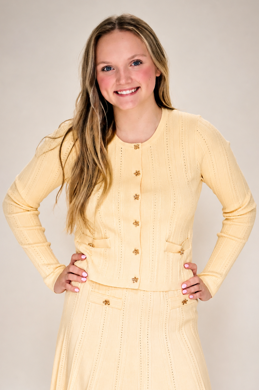 Myrtle Flower Buttons Cardigan