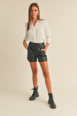 Faux Leather Shorts