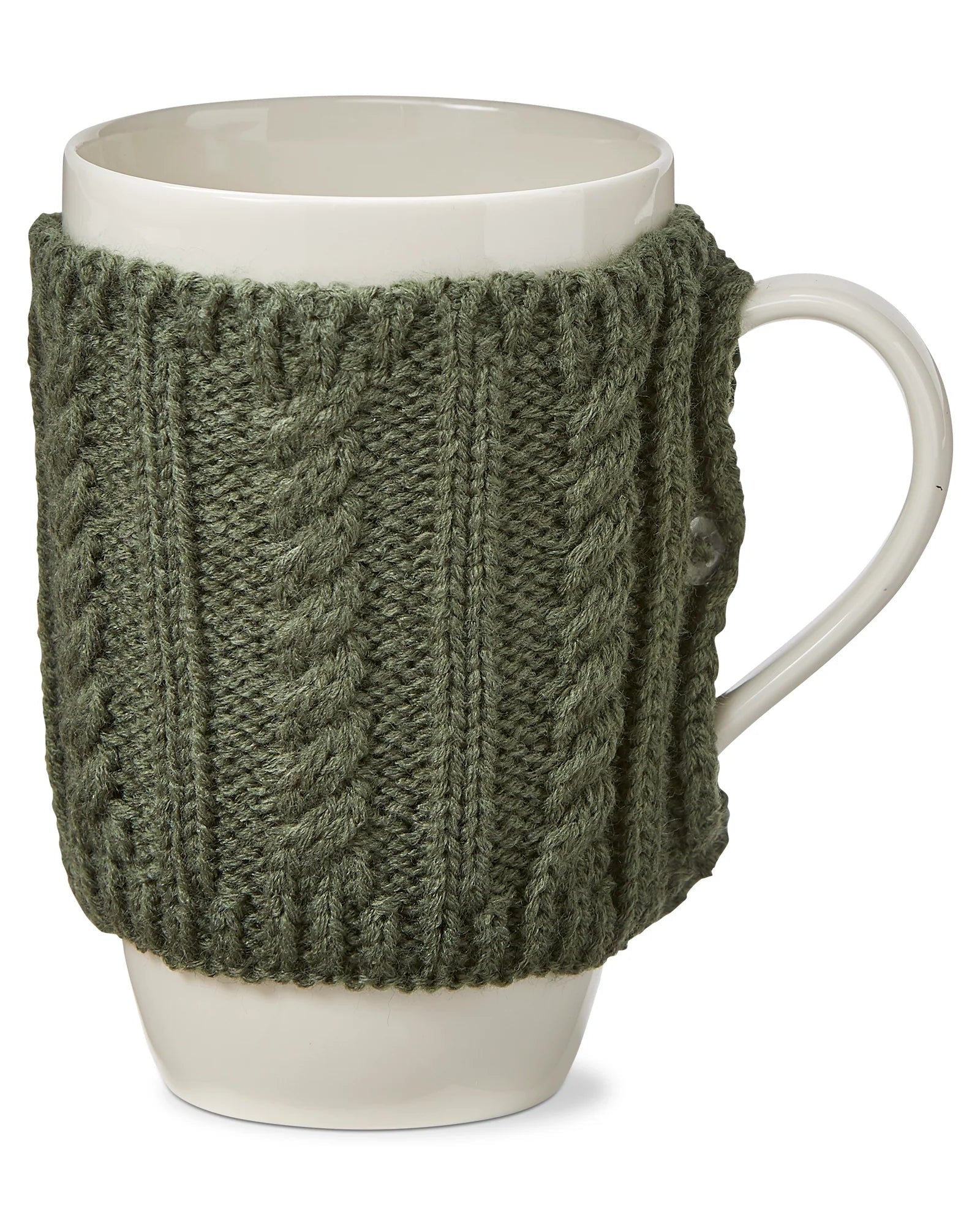 Dark Green Sweater Cozy Mug