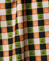 Jack-O-Lantern Checker Tea Towel