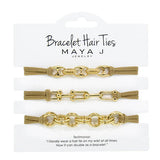 Beige Elastic Bracelet Hair Tie-Yellow