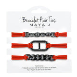 Bracelet Hair Tie - Gunmetal/Red