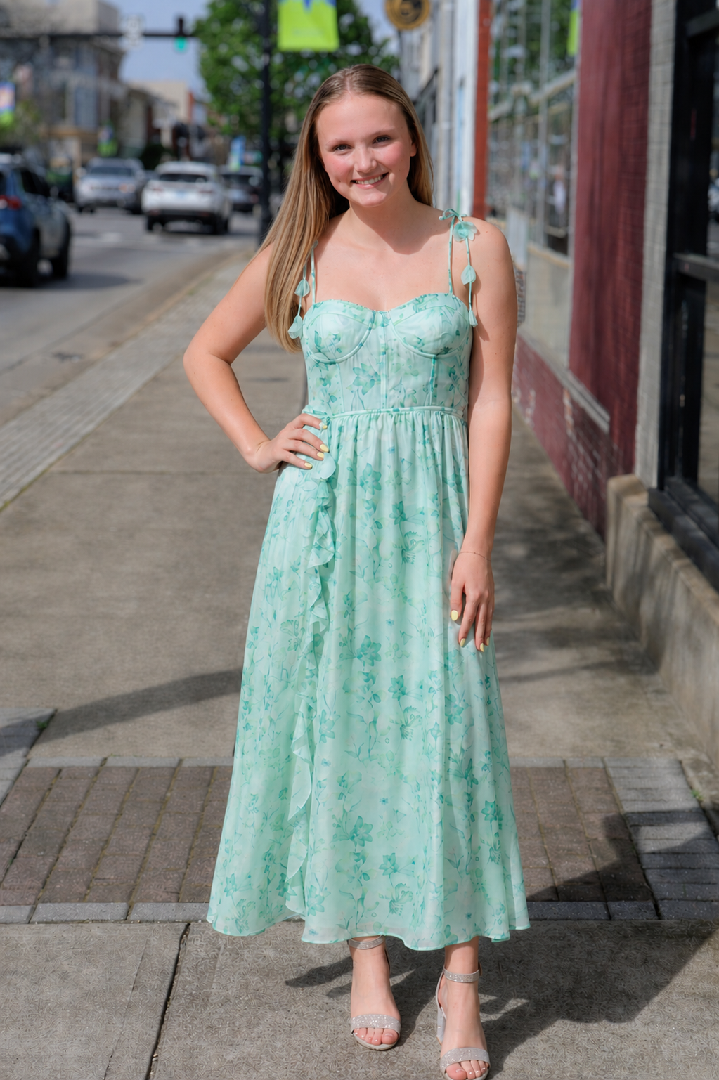 ASTR Halcyon Flowers Detail Dress