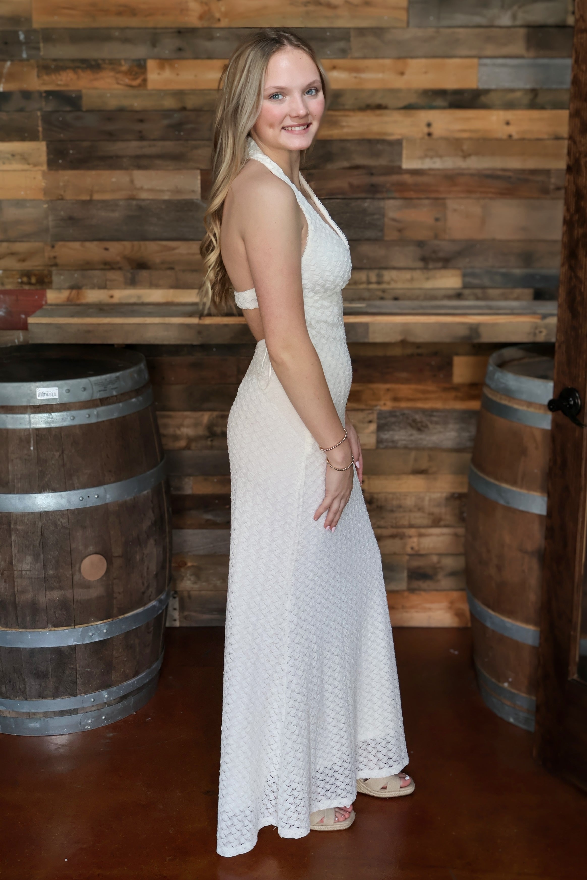 Pluma V-Neck Halter Maxi Dress