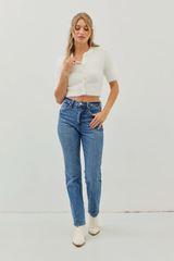 Soft Fuzzy Crop Sweater-Natural