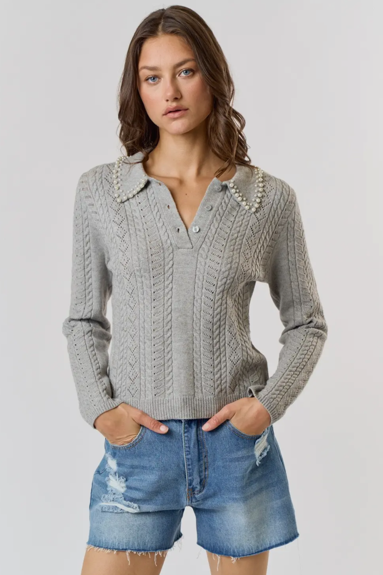 Pearl Trim Detail Sweater
