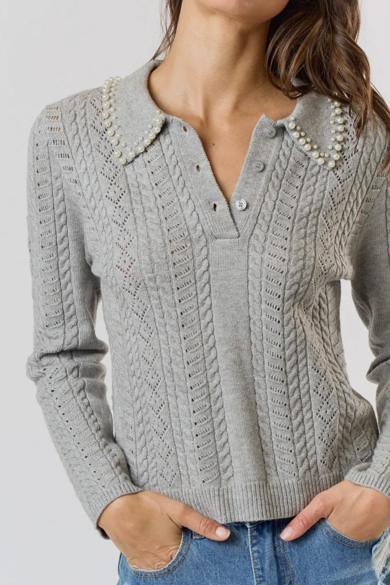 Pearl Trim Detail Sweater