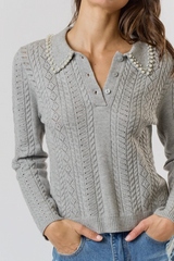 Pearl Trim Detail Sweater