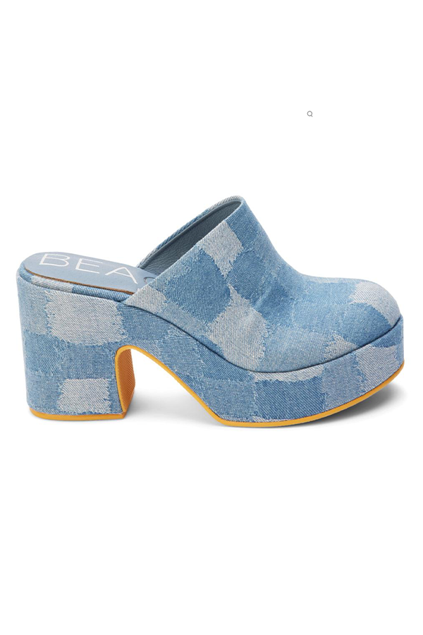 Jayde Platform Clogs - Denim Patch
