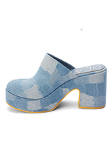 Jayde Platform Clogs - Denim Patch