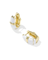 Courtney Gold Enamel Huggie Earrings