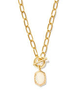 Daphne Gold Link and Chain Necklace - Ivory Mother-of-Pearl