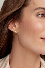 Grayson Gold Stone Stud Earrings-Abalone