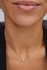 Juliette Rhodium Pendant Necklace-White Crystal