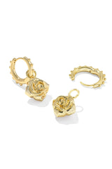 Mallory Rose Gold Huggie Earrings-Ivory