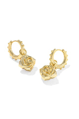 Mallory Rose Gold Huggie Earrings-Ivory