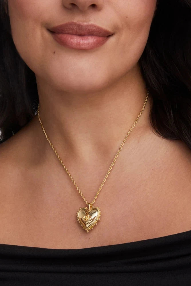 Mallory Rose Gold Locket Short Pendant Necklace