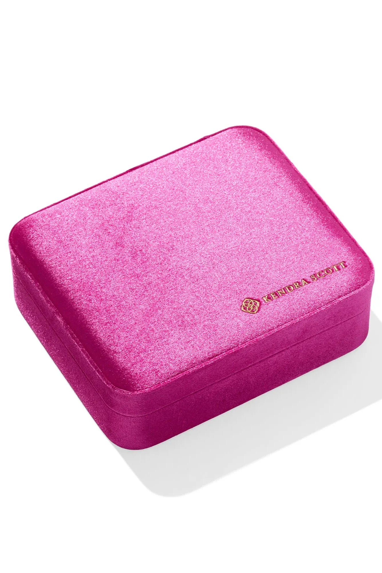 Mattie Large Velvet Box - Hot Rose Pink