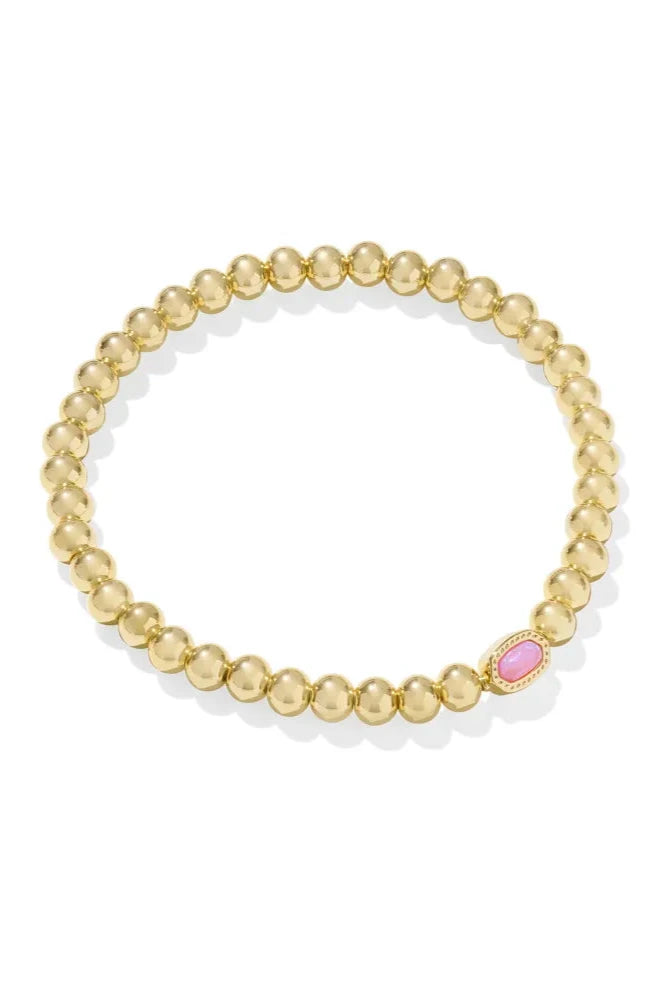 Mini Elaina Gold Stretch Bracelet - Carnation