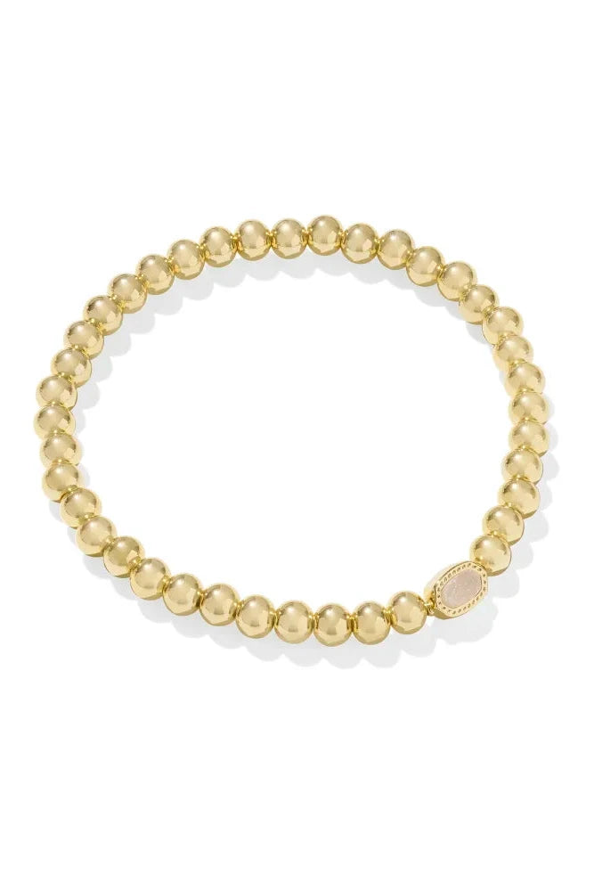 Mini Elaina Gold Stretch Bracelet-Iridescent Drusy