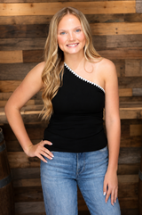 Larissa One-Shoulder Top - Black