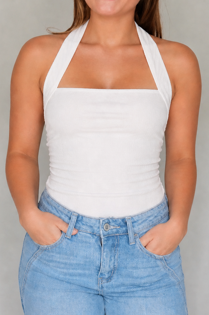 Tate Knit Ruched Halter Top