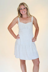 Elastic Back Dropped Waist Mini Dress
