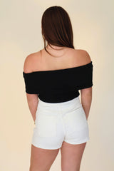 Anne Marie Sweater Top - Black