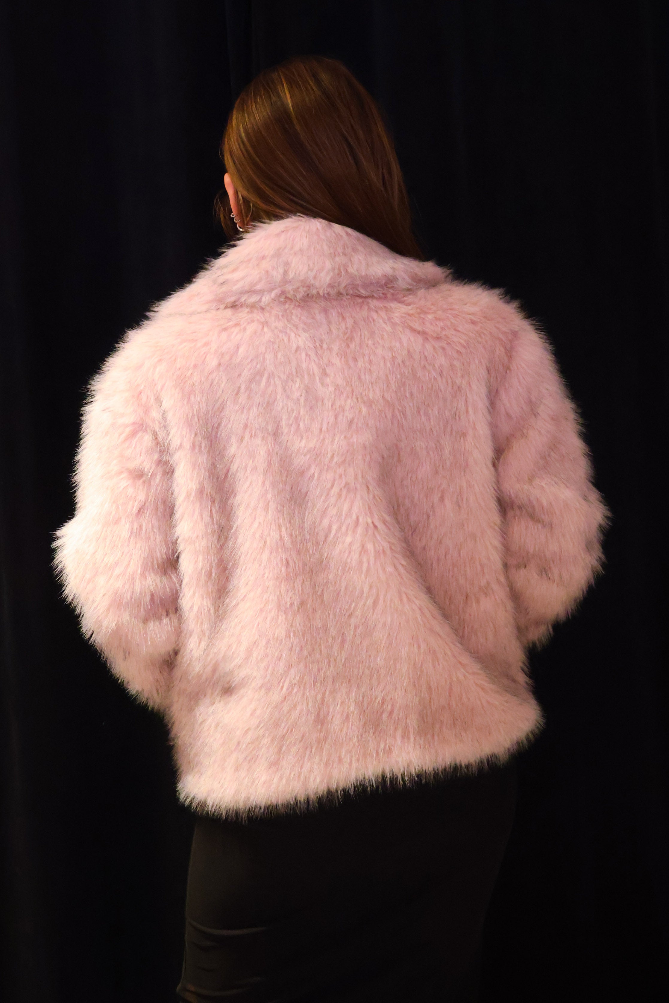 Faux Two-Tone Fur Coat