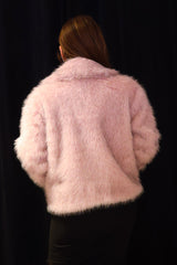 Faux Two-Tone Fur Coat