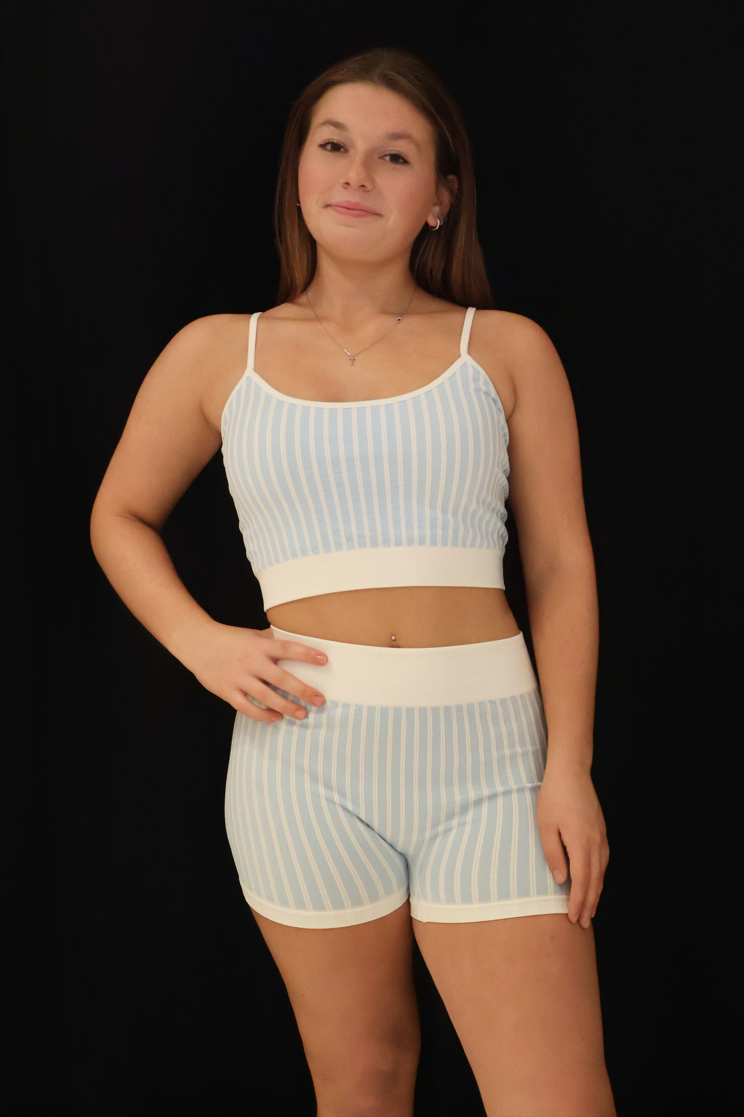 Striped Cami Top and Shorts Set